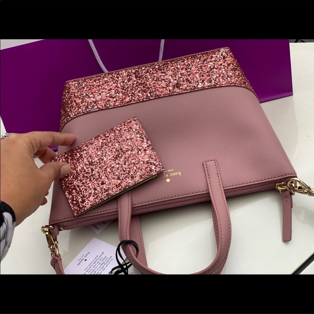 Kate Spade Greta court glitter satchel +wallet set - Picture 4 of 8